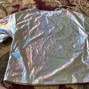 Girls SHEIN holographic shirt